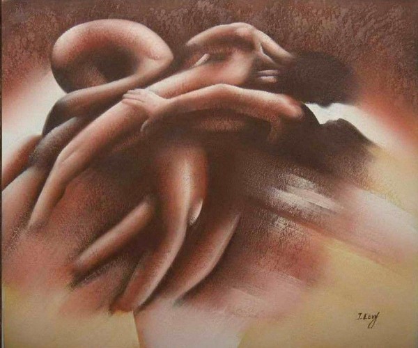 Romantic Painting of Human Nure Body-Large Hand Painted Nude Art Human Mixture Bodies