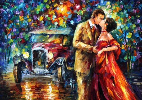 OLD KISS—Kiss oil Painting of Love pair