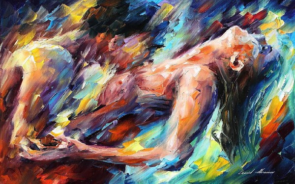 sexy oil painting Passion - Palette Knife Figures Of Lovers Oil Painting On Canvas By Leonid Afremov