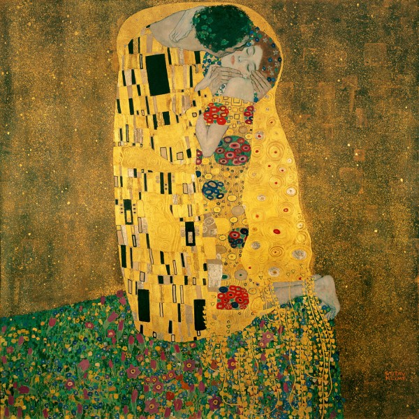 Oil Painting of Love Couple Kiss-The Kiss by Gustav Klimt