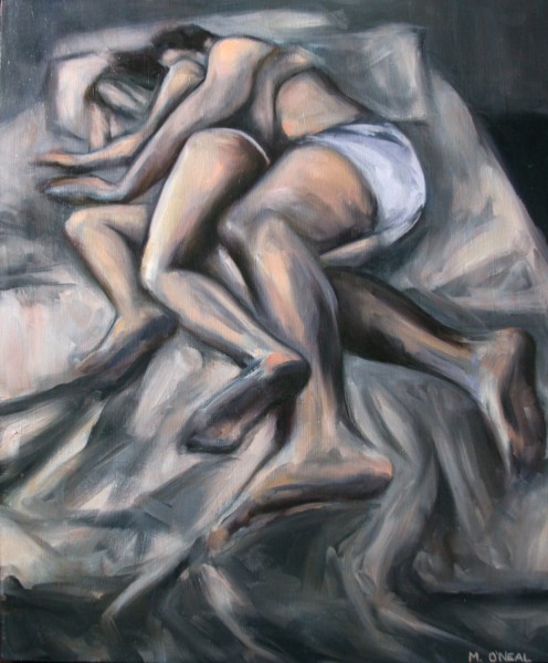Sexy Painting of a young couple sleeping by Meredith O Neal