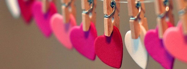 hearts in row love facebook cover