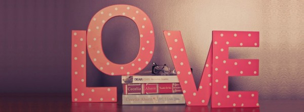 pink love letters and books fb cover photo for timeline